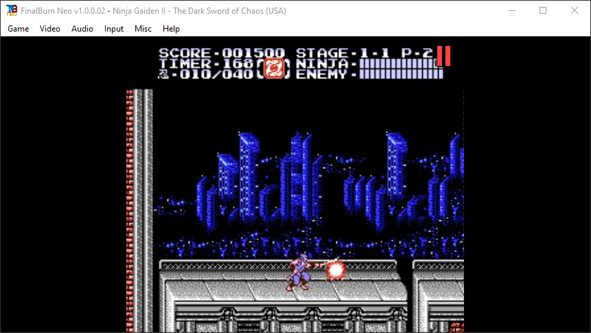 FBNeo-Game-Ninja-Gaiden-II-The-Dark-Sword of Chaos