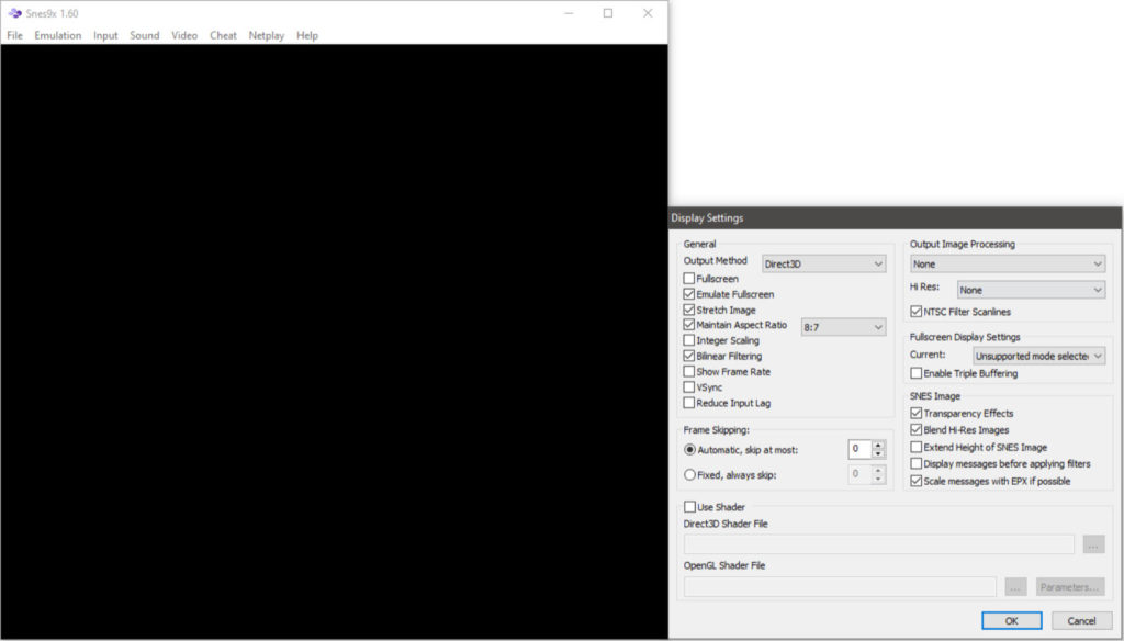 Snes9x Video Settings